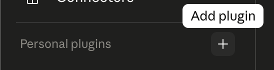 Personal plugins add button