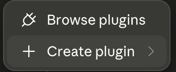 Create plugin menu option
