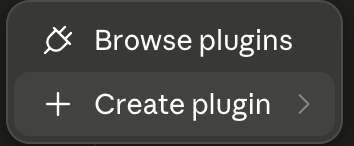 Create plugin menu option