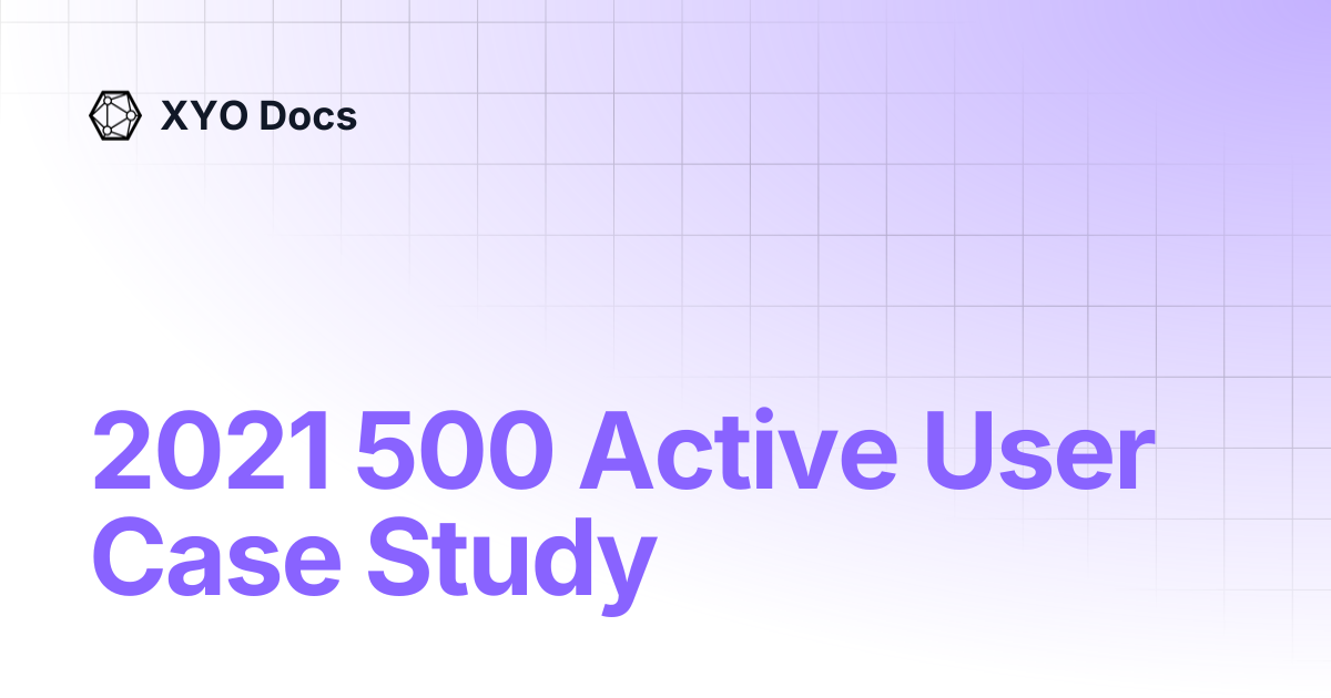 2021 500 Active User Case Study | XYO Docs