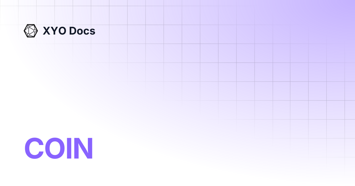 COIN | XYO Docs