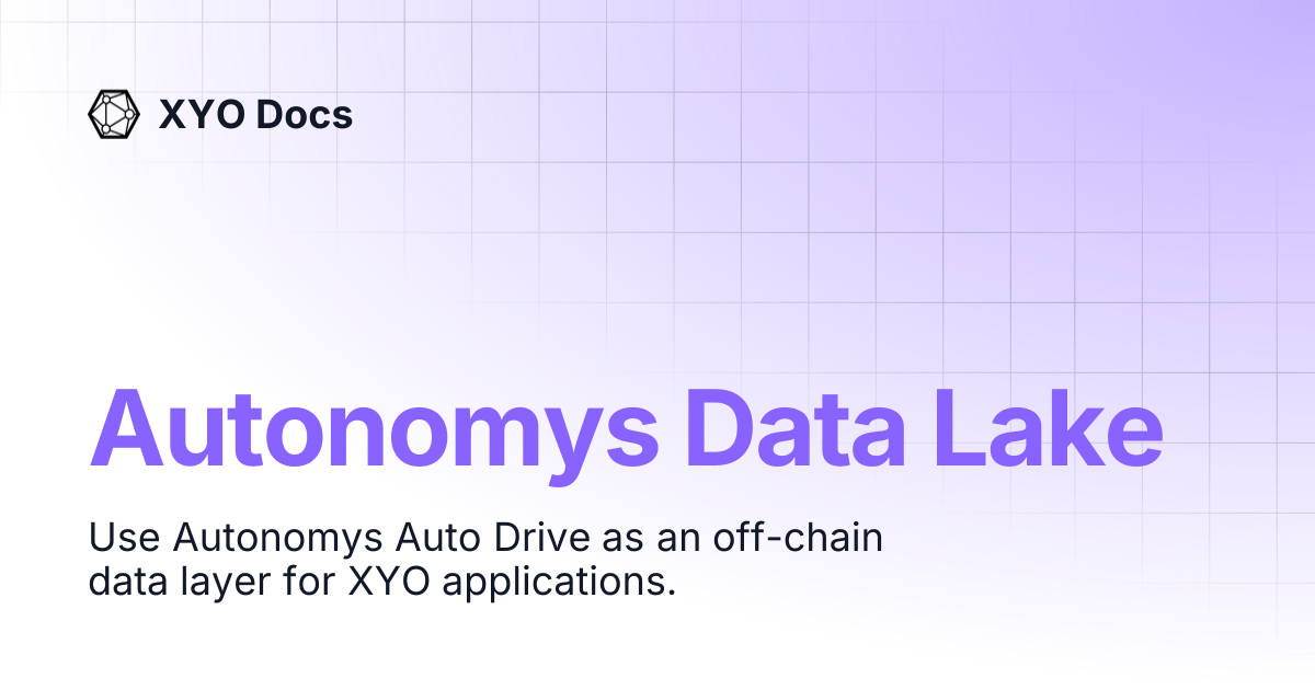 Autonomys Data Lake — Our partnership with Autonomys is ready for developers to dig into. Documentation is now…