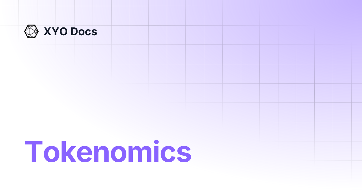 Tokenomics | XYO Docs